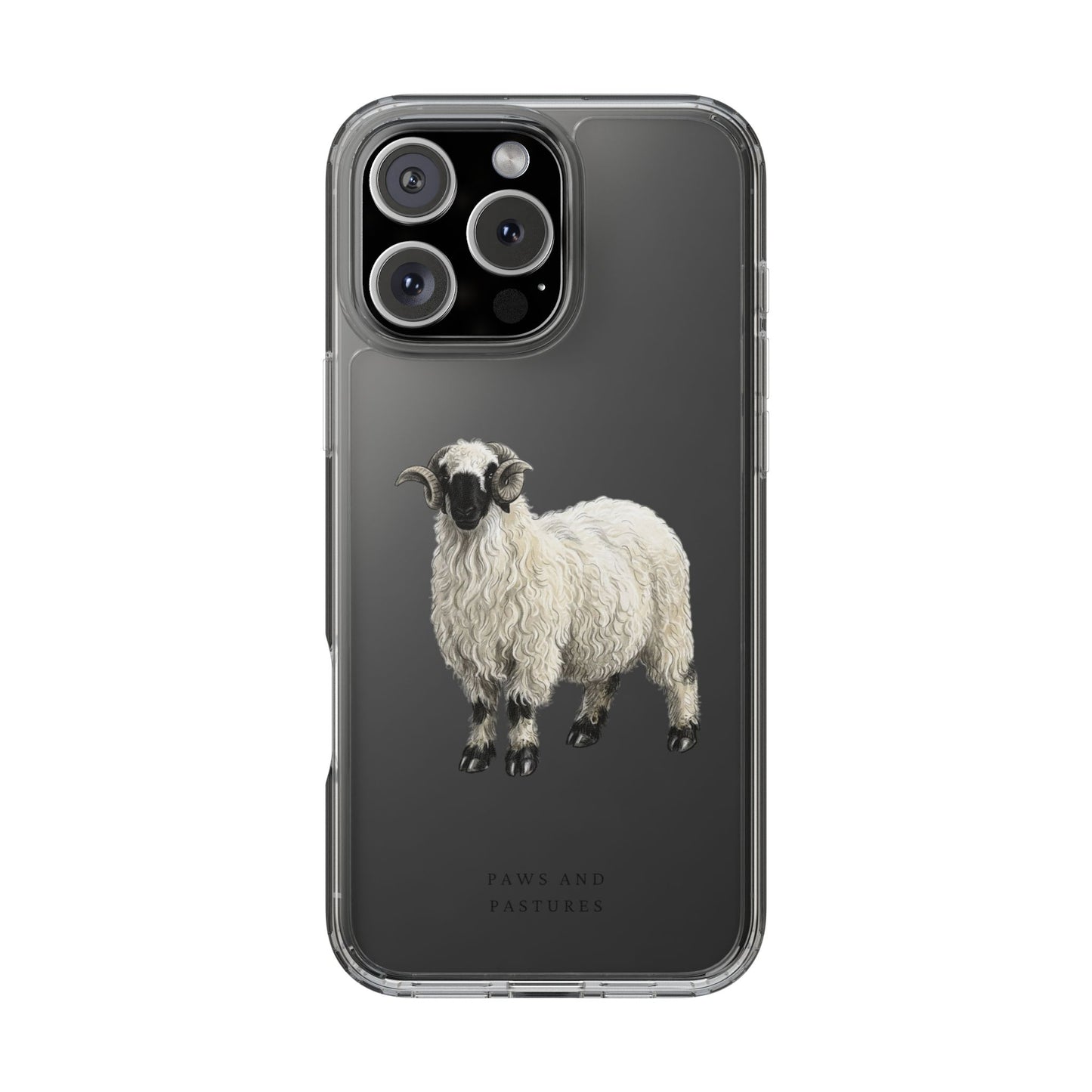 Valais Blacknose Clear Phone Case – Sheep Design (Paws & Pastures)