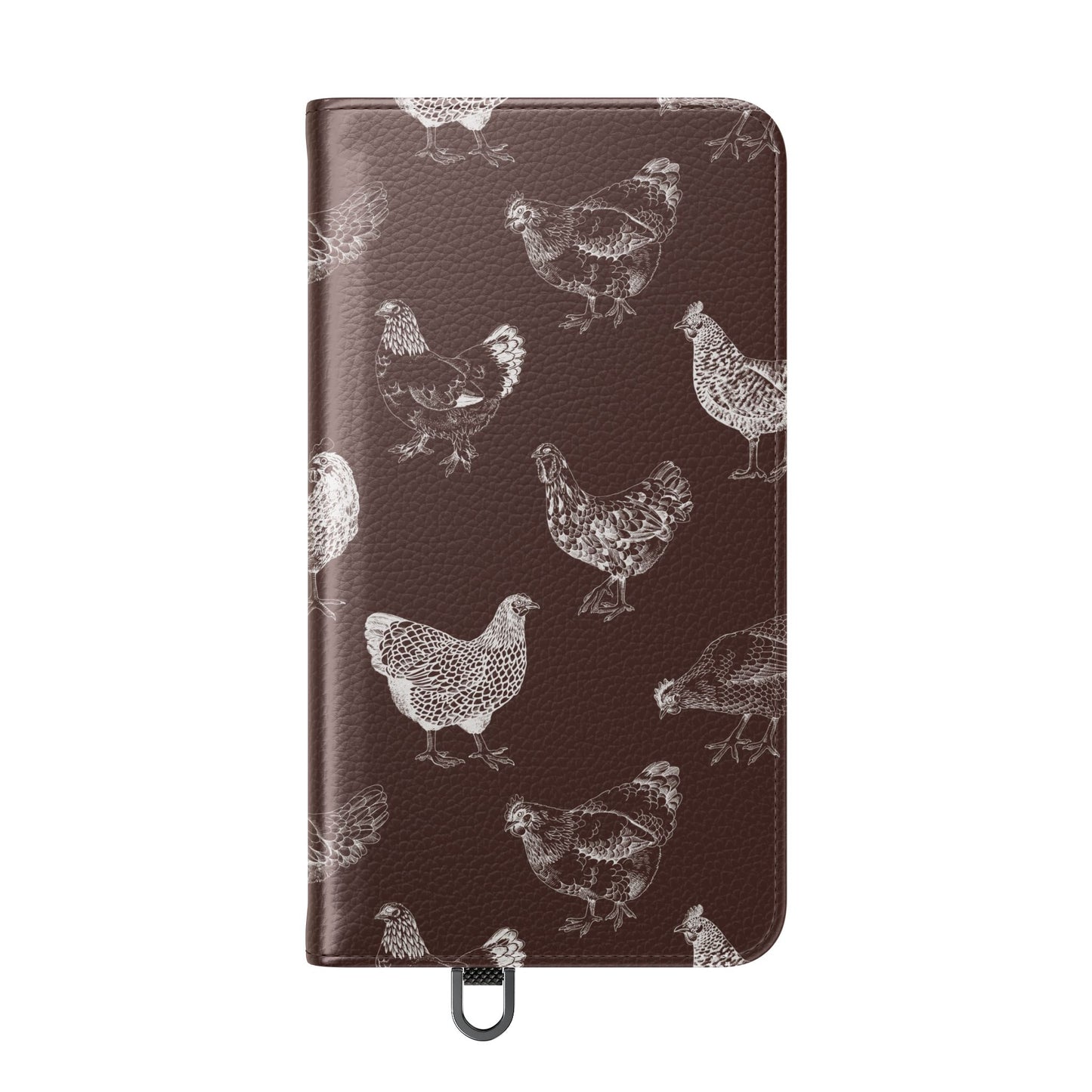 Chicken Pattern Flip Phone Case – Rustic Farmhouse Wallet Cover