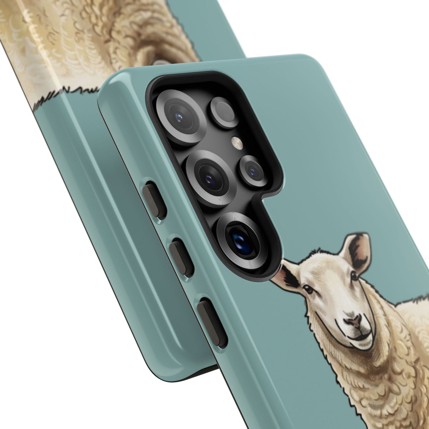 Teal Sheep Illustration Tough Phone Case