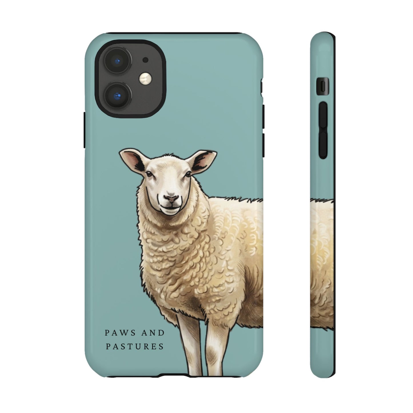 Teal Sheep Illustration Tough Phone Case