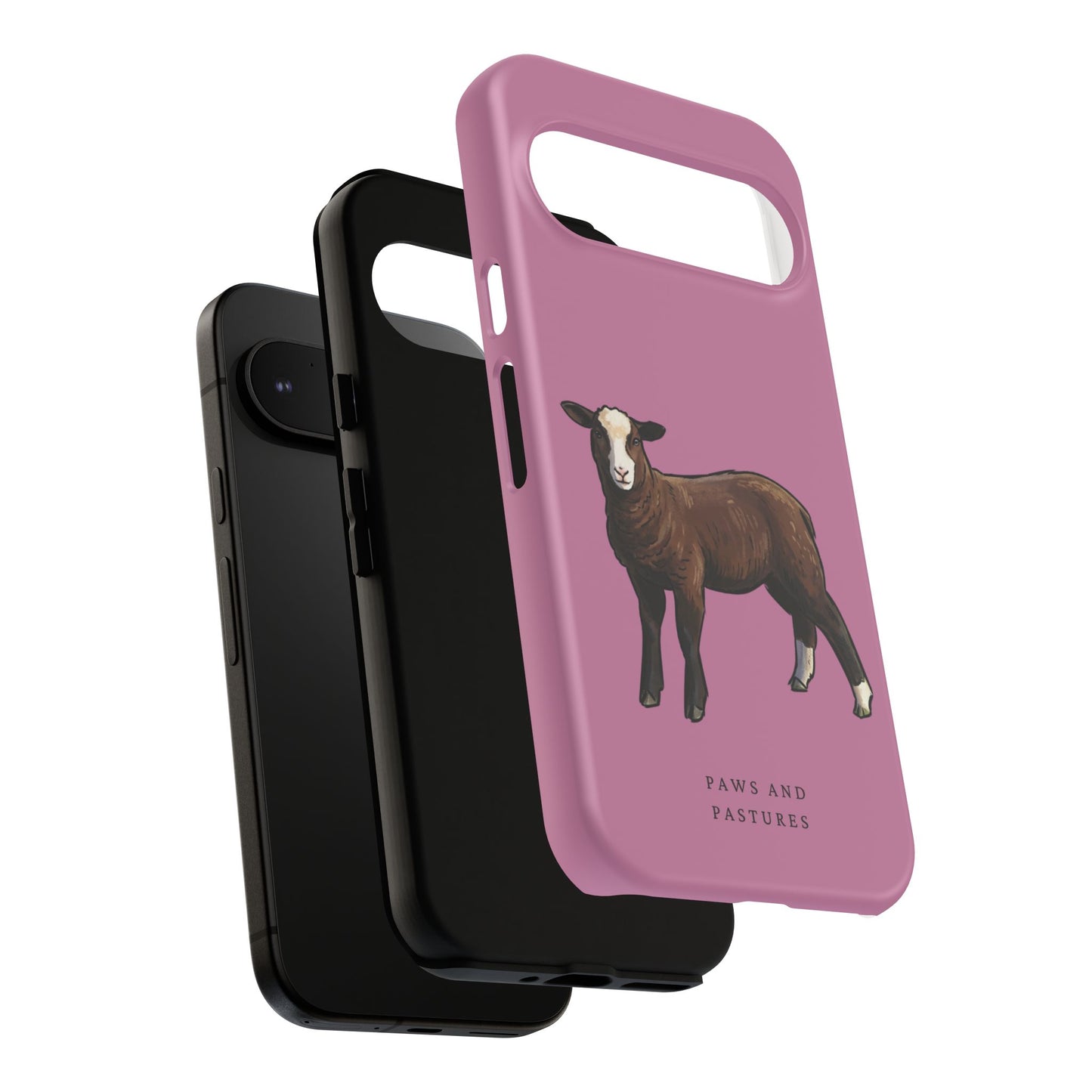 Zwartble Phone Case — Brown Sheep Illustration "Paws and Pastures"