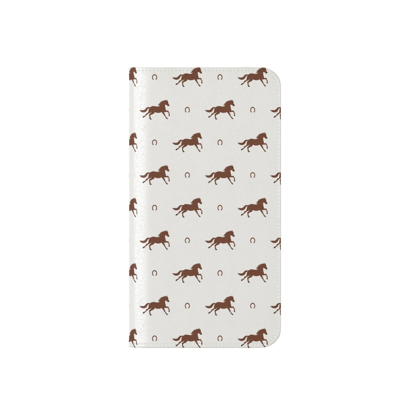 Horse Pattern Flip Case — Leather Wallet Phone Cover with Galloping Horses