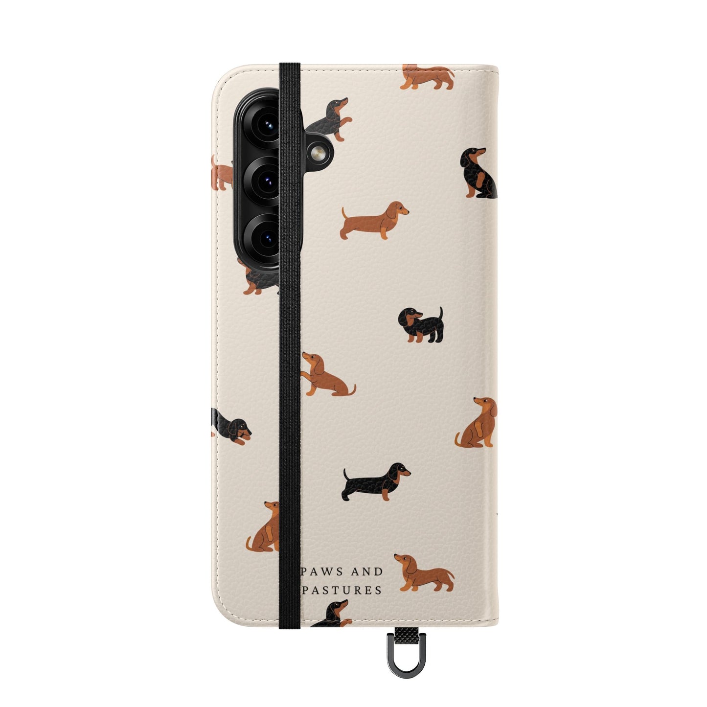 Dachshund Pattern Flip Phone Case — Wallet Folio with Card Slots