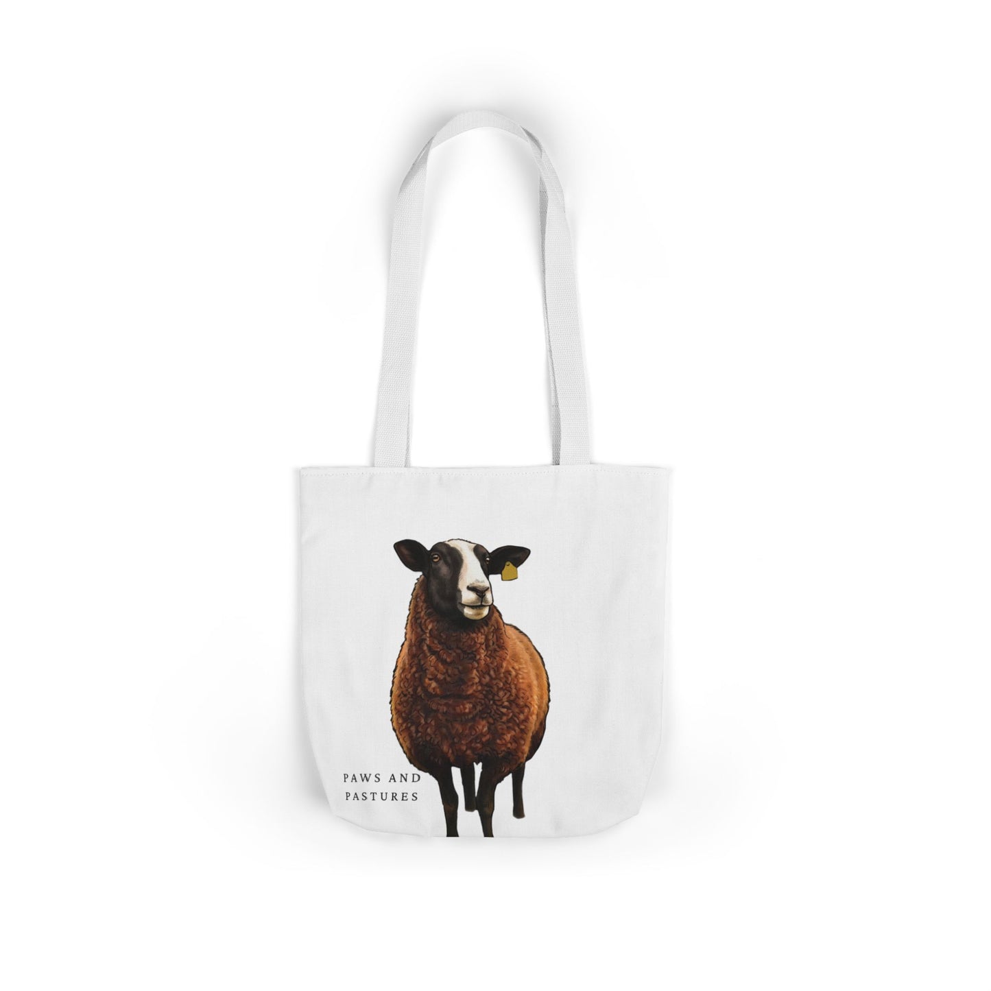 Zwartble Sheep Illustration Tote Bag — Cute Brown Sheep Canvas Shopping Tote