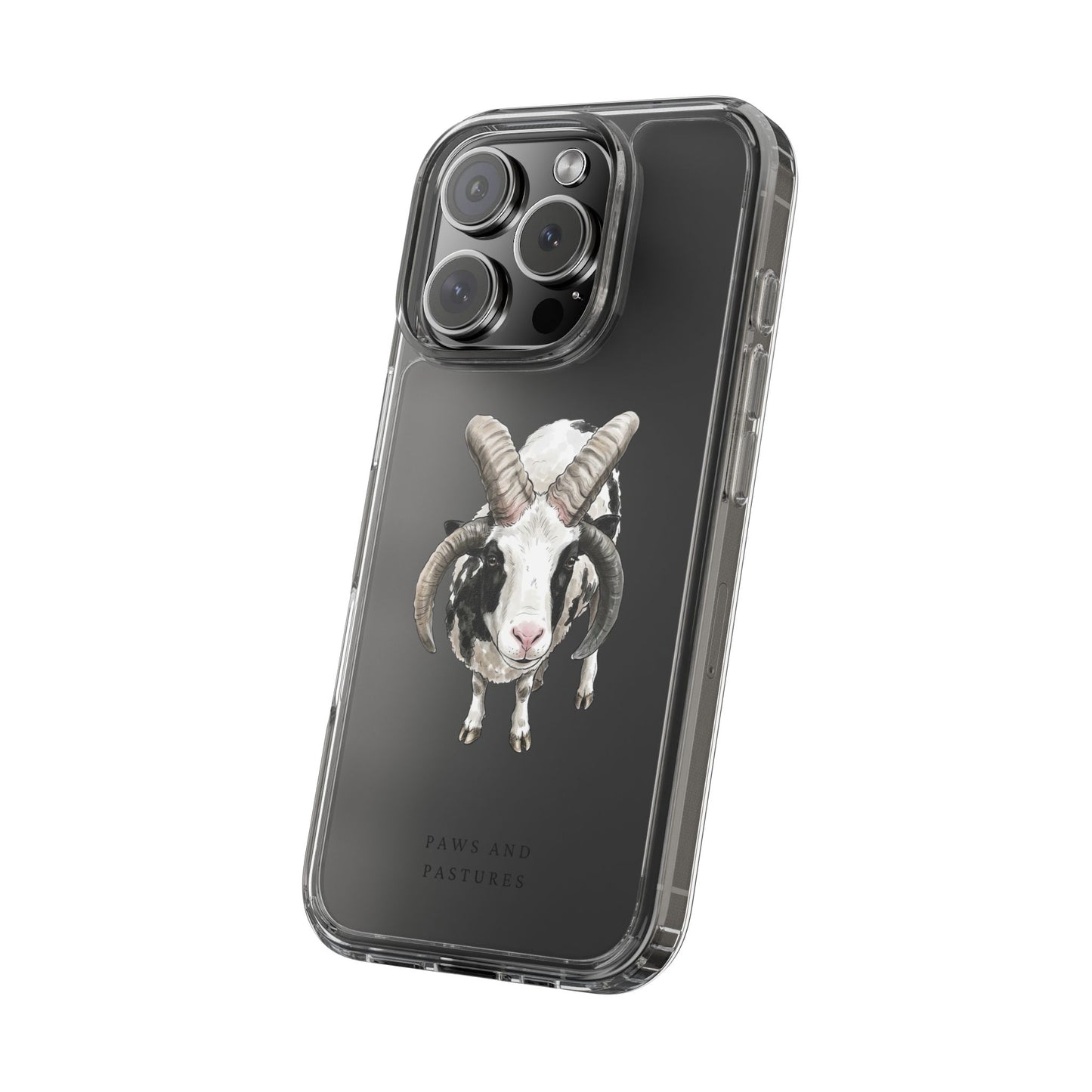 Jacob Sheep Clear Phone Case — Cute Goat Illustration Clear Case for Sheep Lovers