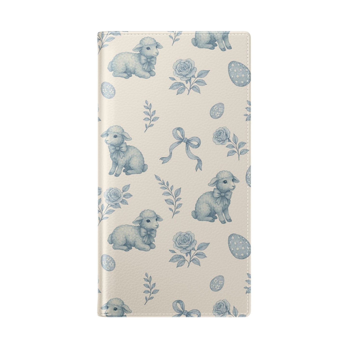 Flip Case — Pastel Blue Easter Lamb Pattern Phone Wallet