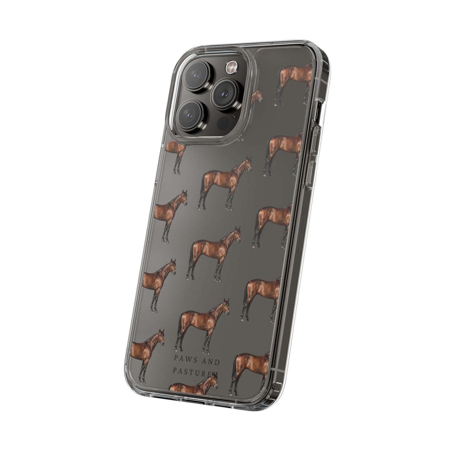 Horse Pattern Clear iPhone Case