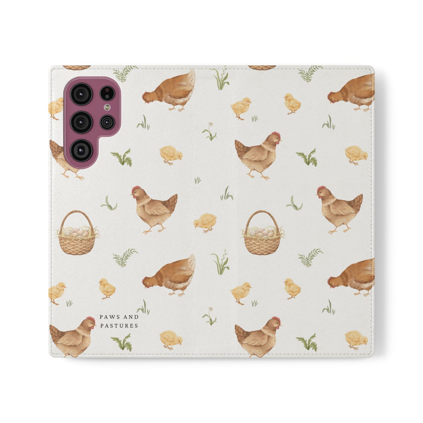Flip Case – Watercolor Chickens & Baskets Phone Wallet Case