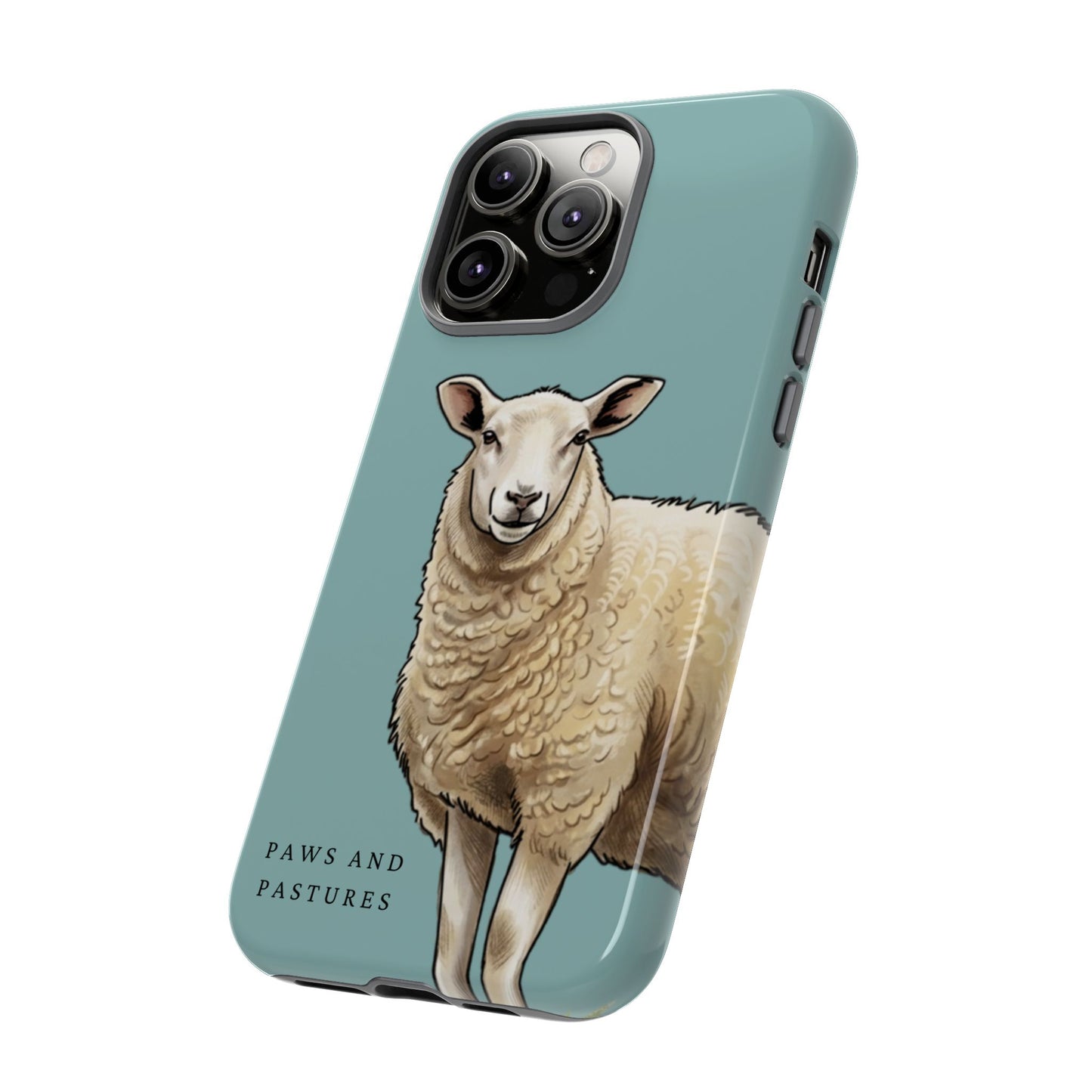 Teal Sheep Illustration Tough Phone Case