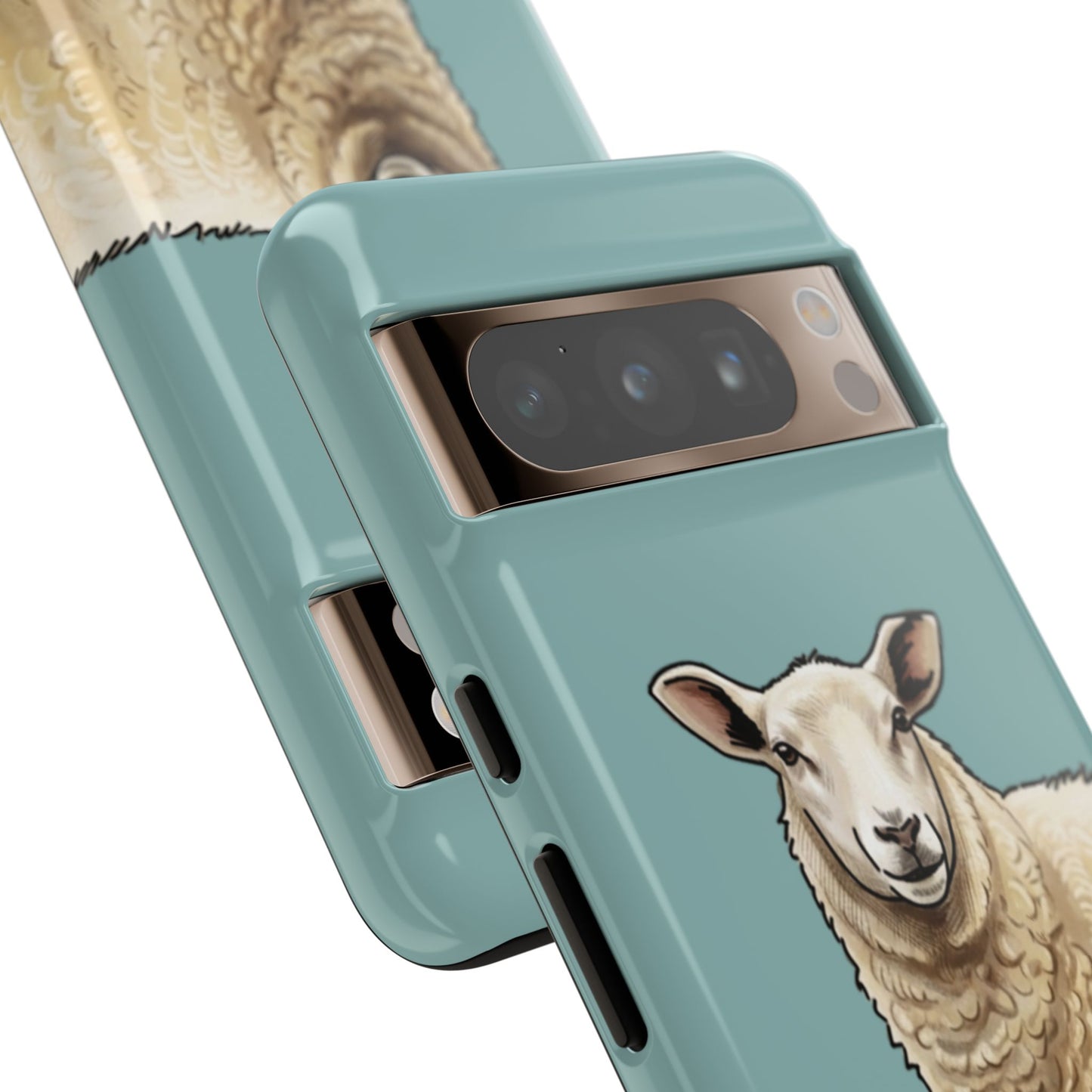 Teal Sheep Illustration Tough Phone Case