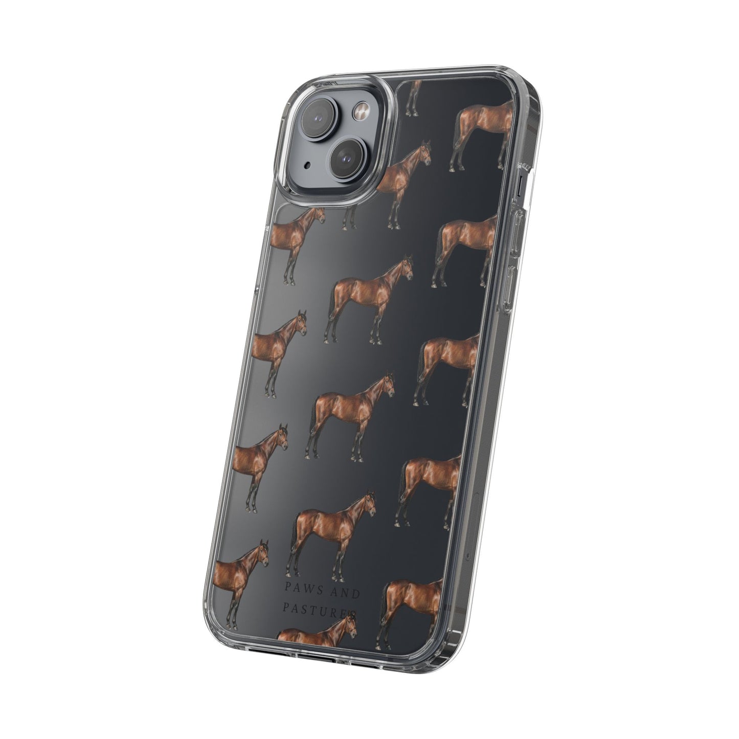 Horse Pattern Clear iPhone Case