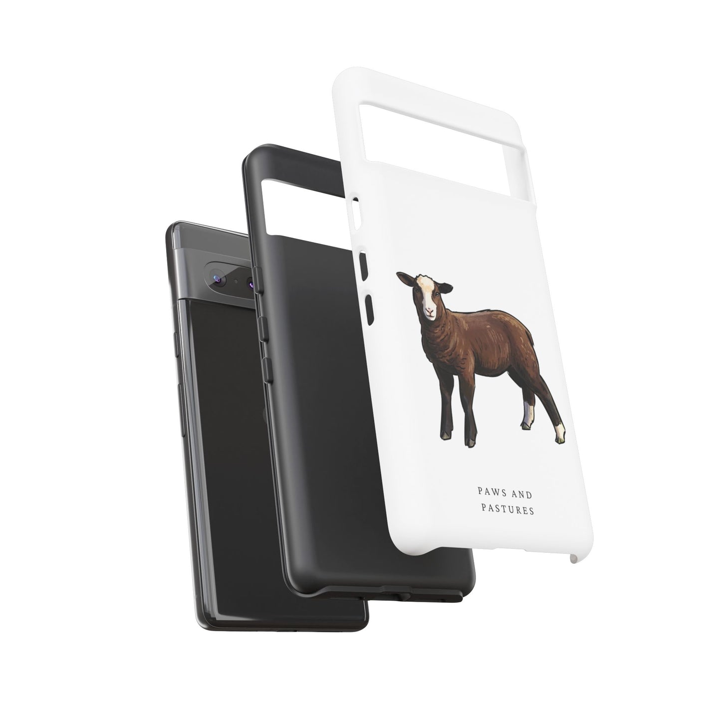 Zwartble Phone Case — Brown Sheep Illustration "Paws and Pastures"