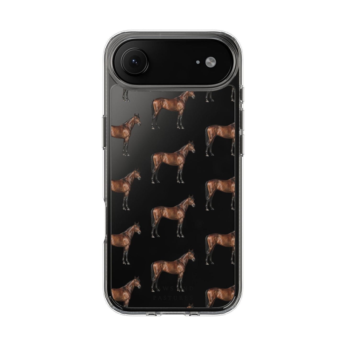 Horse Pattern Clear iPhone Case