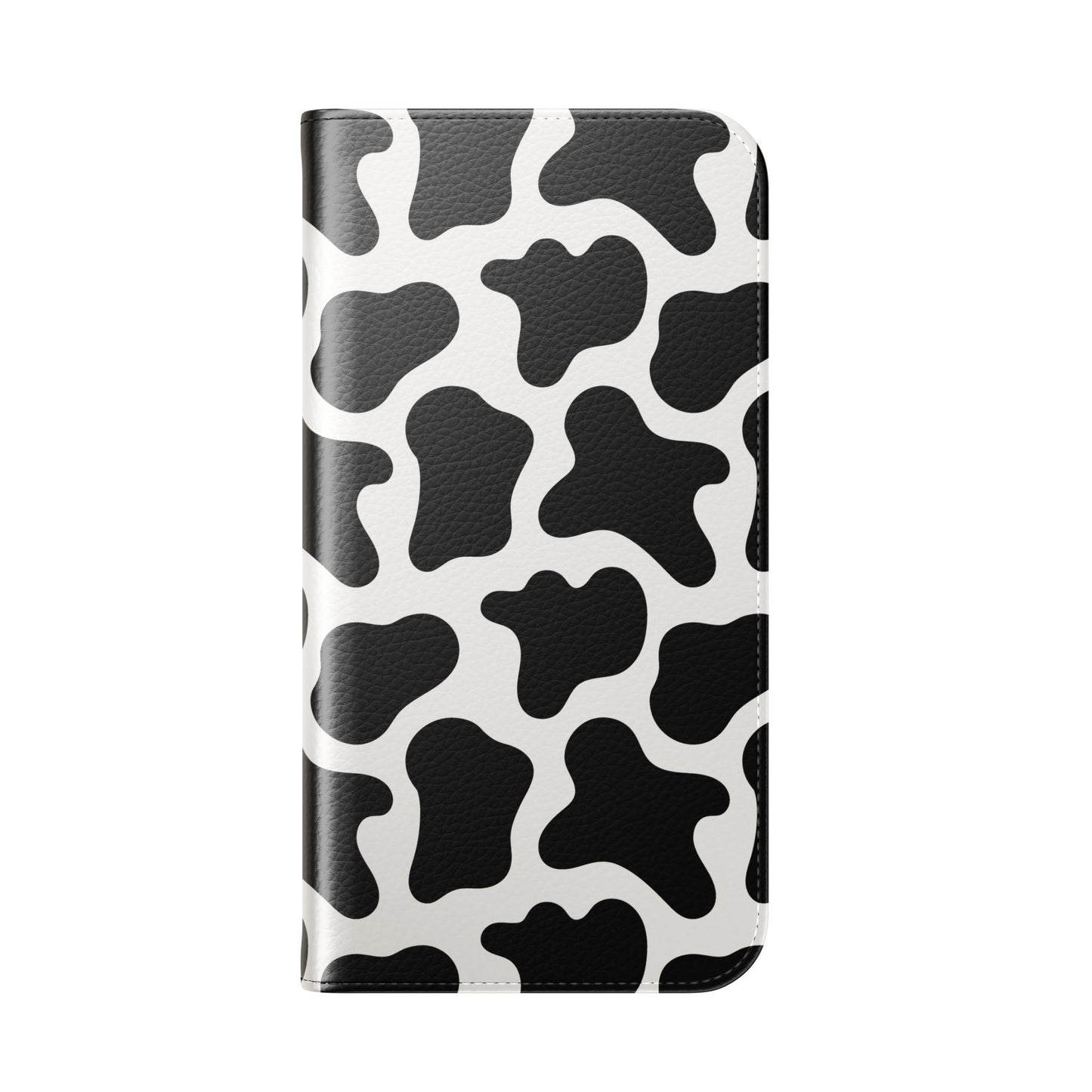 Cow Print Flip Phone Case — Black & White Wallet Flip Case