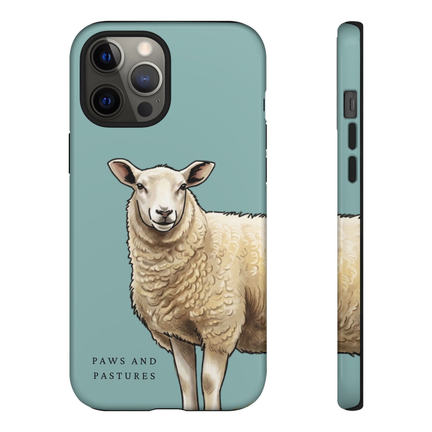 Teal Sheep Illustration Tough Phone Case