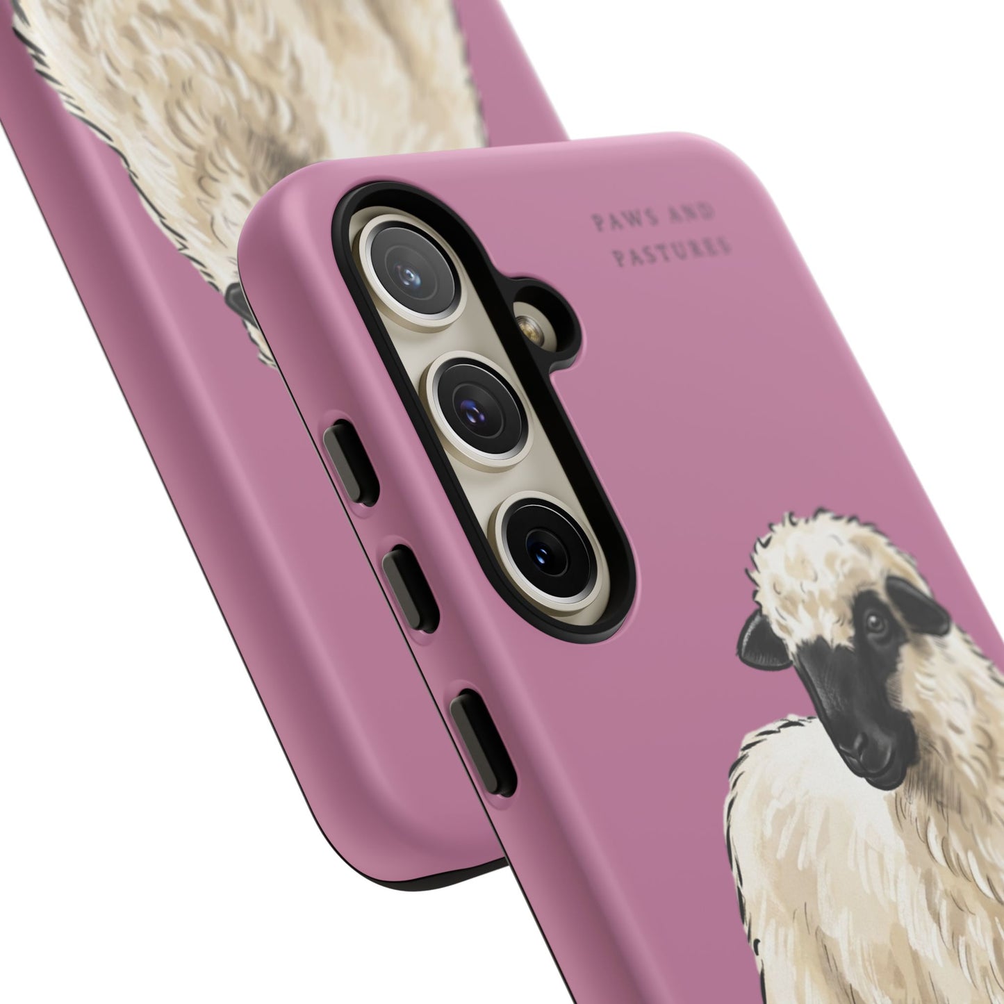 Pink Valais Blacknose Sheep Phone Case – 'Paws and Pastures' Cute Lamb Protective iPhone Cover