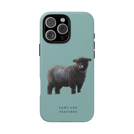 Coloured Ryeland Sheep Phone Case - 'Paws and Pastures' Protective Tough Phone Cover