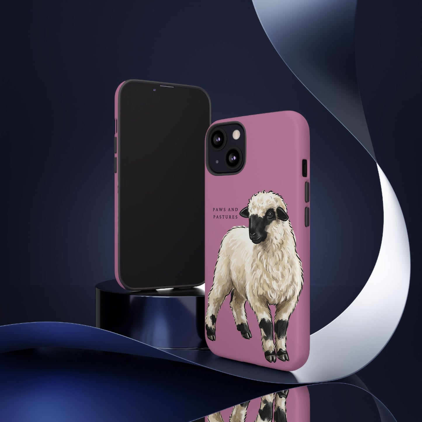 Pink Valais Blacknose Sheep Phone Case – 'Paws and Pastures' Cute Lamb Protective iPhone Cover