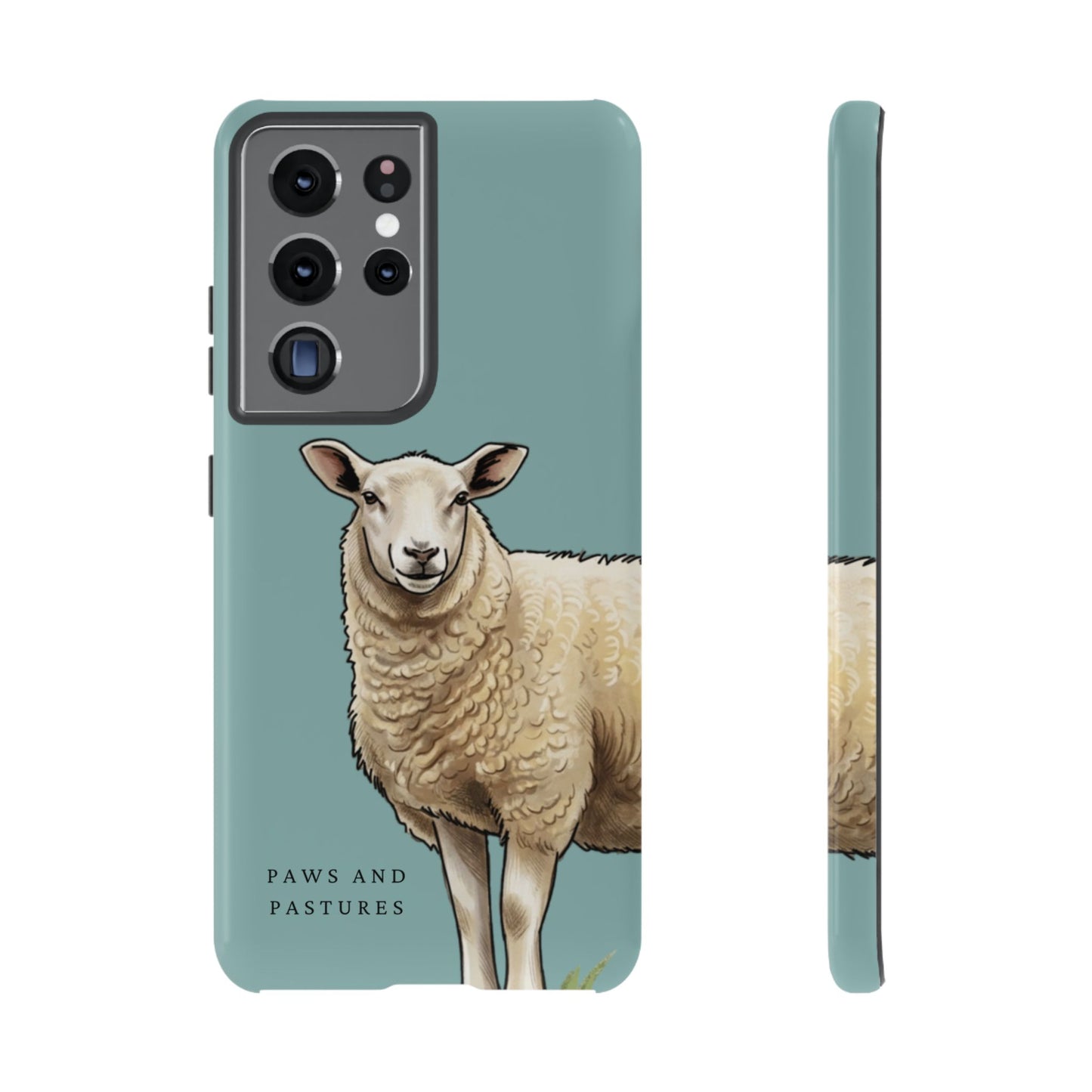 Teal Sheep Illustration Tough Phone Case