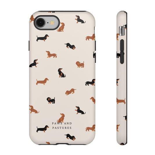 Dachshund Pattern Phone Case — Cute Wiener Dog Protective Cover