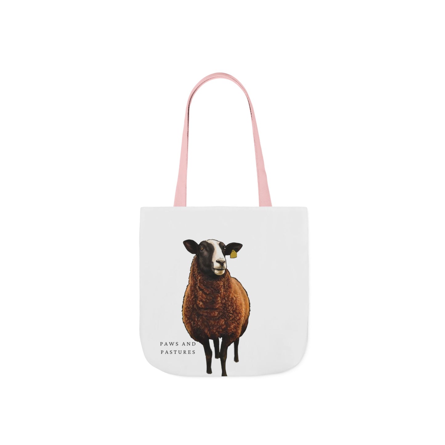 Zwartble Sheep Illustration Tote Bag — Cute Brown Sheep Canvas Shopping Tote