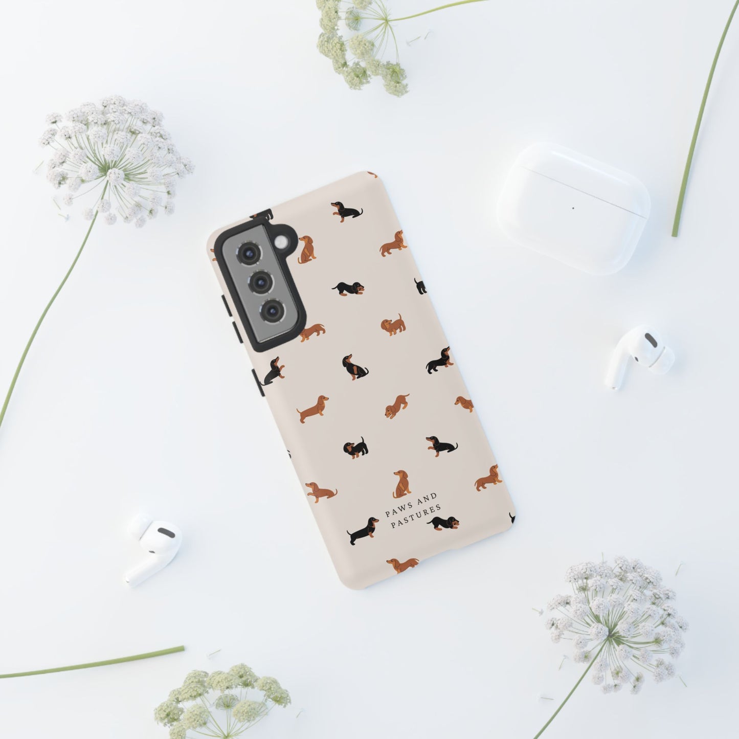 Dachshund Pattern Phone Case — Cute Wiener Dog Protective Cover