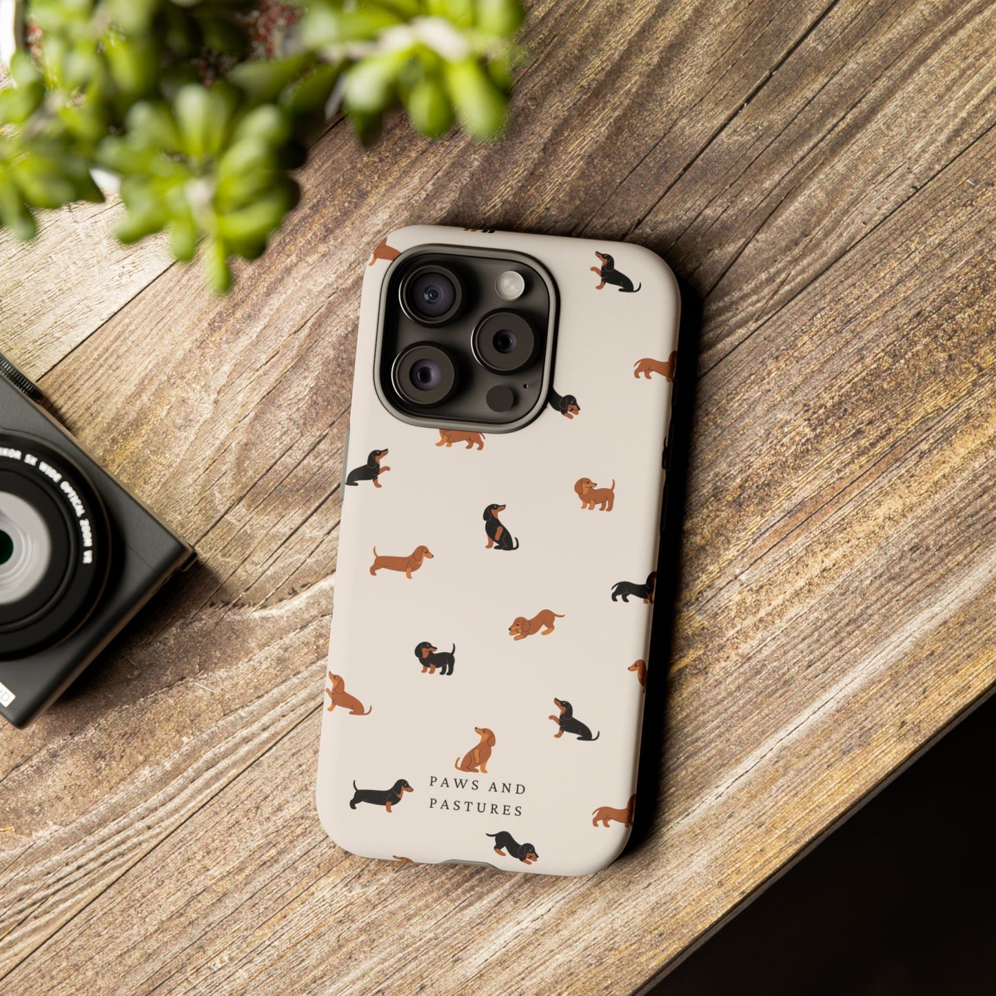 Dachshund Pattern Phone Case — Cute Wiener Dog Protective Cover