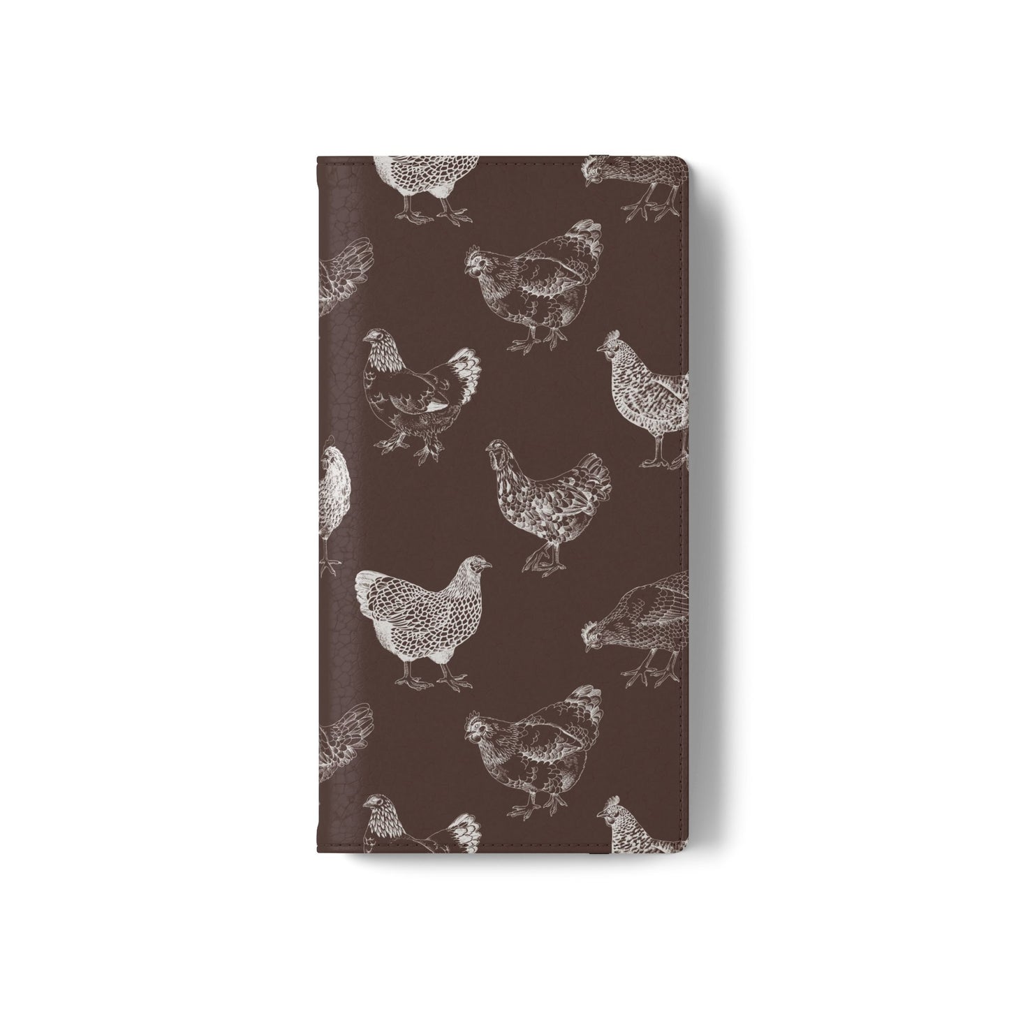 Chicken Pattern Flip Phone Case – Rustic Farmhouse Wallet Cover
