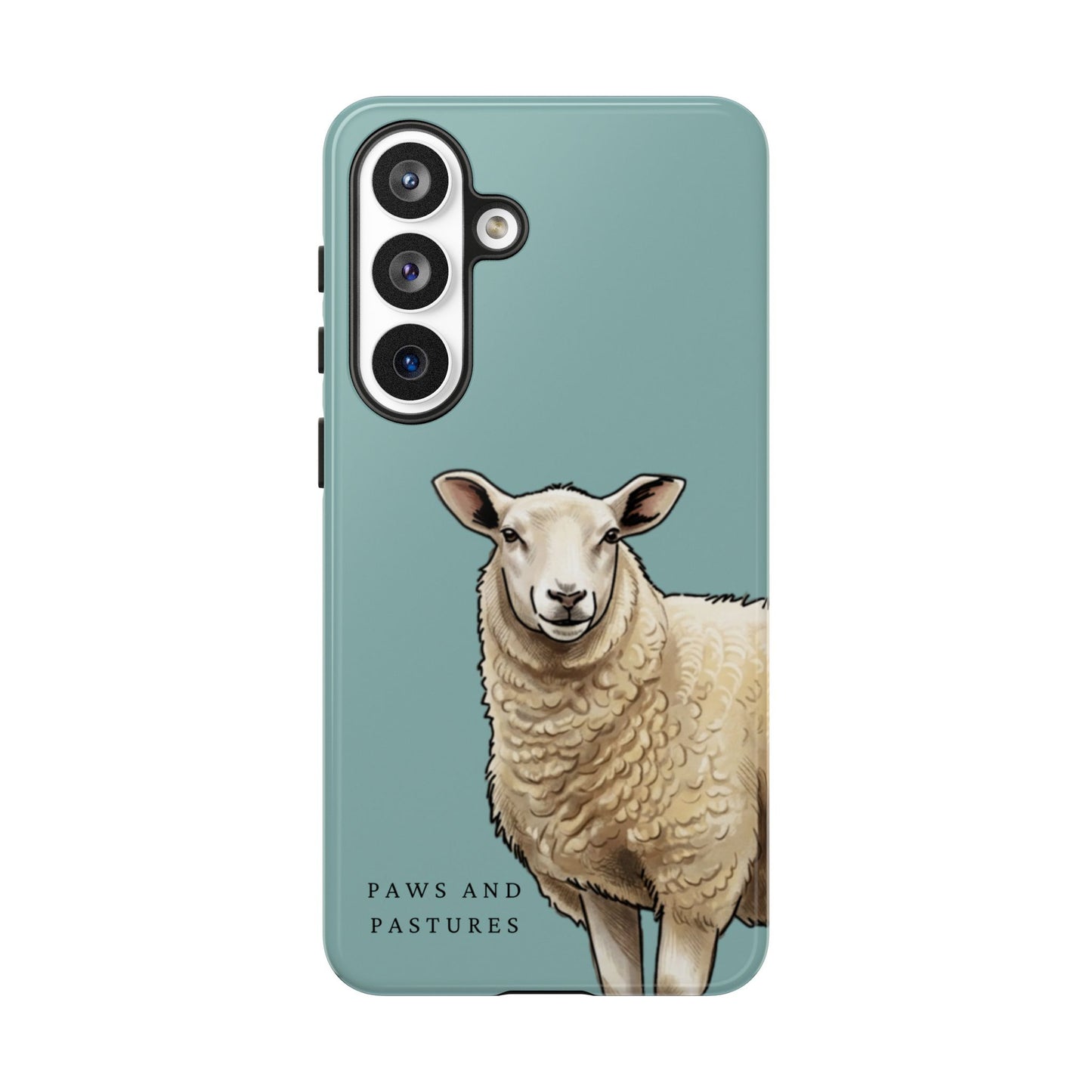 Teal Sheep Illustration Tough Phone Case