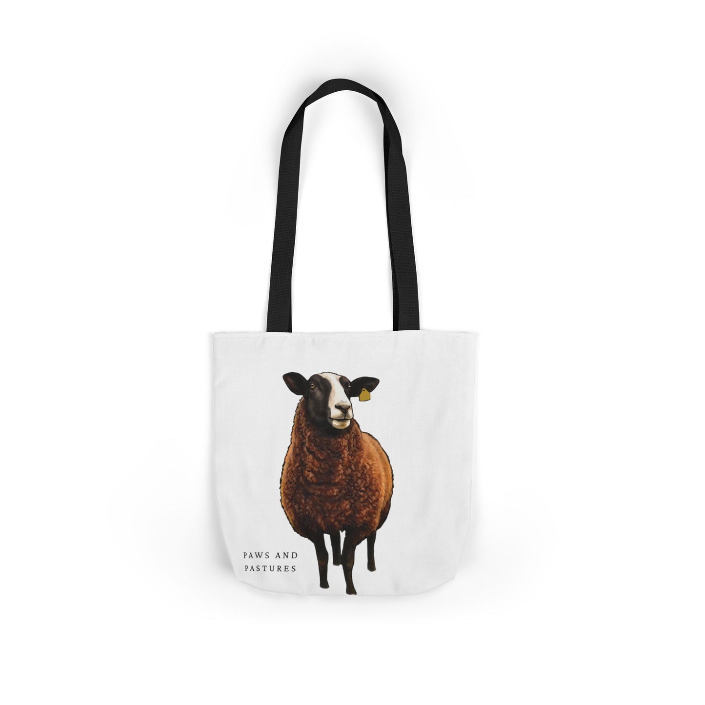 Zwartble Sheep Illustration Tote Bag — Cute Brown Sheep Canvas Shopping Tote