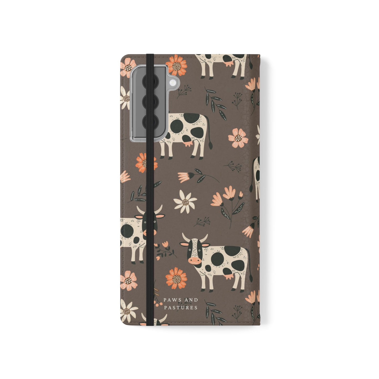 Cow Floral Flip Phone Case – Folklore Farm Pattern Wallet Case