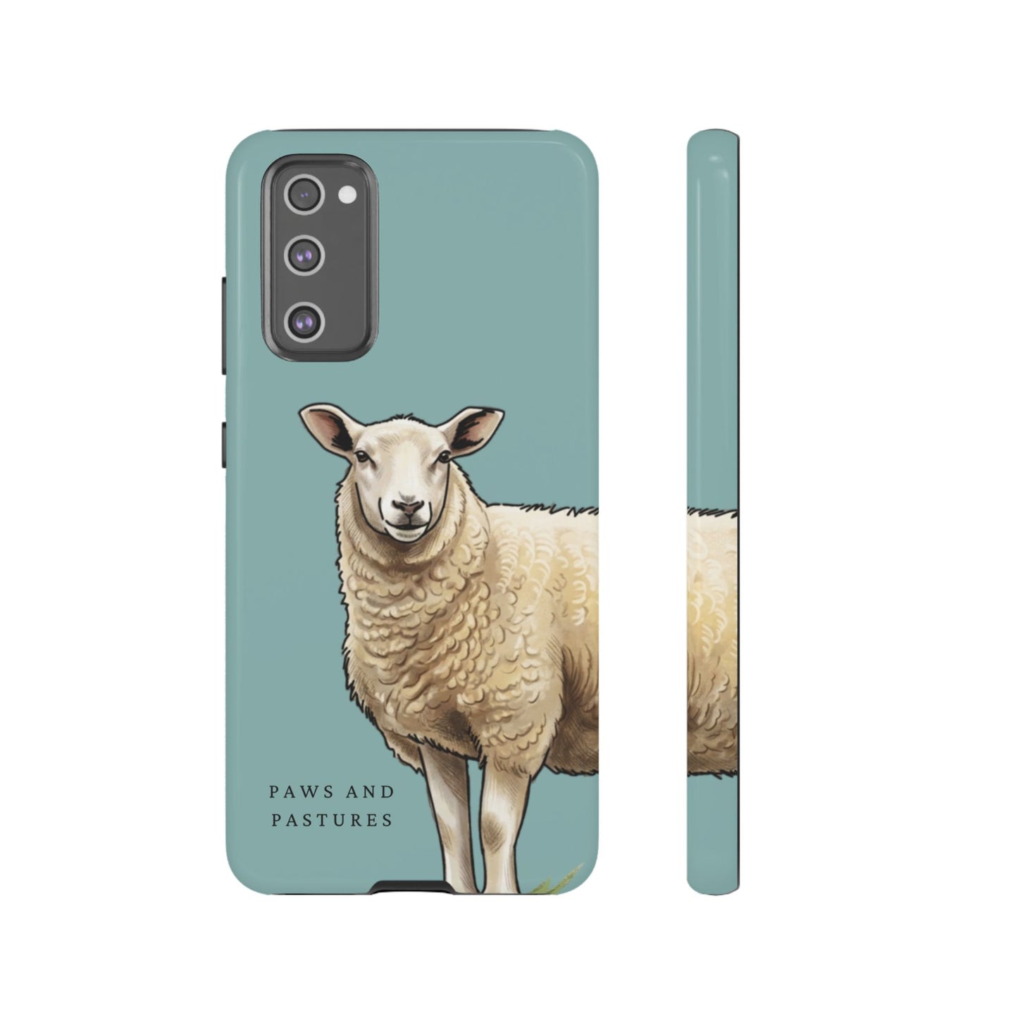 Teal Sheep Illustration Tough Phone Case