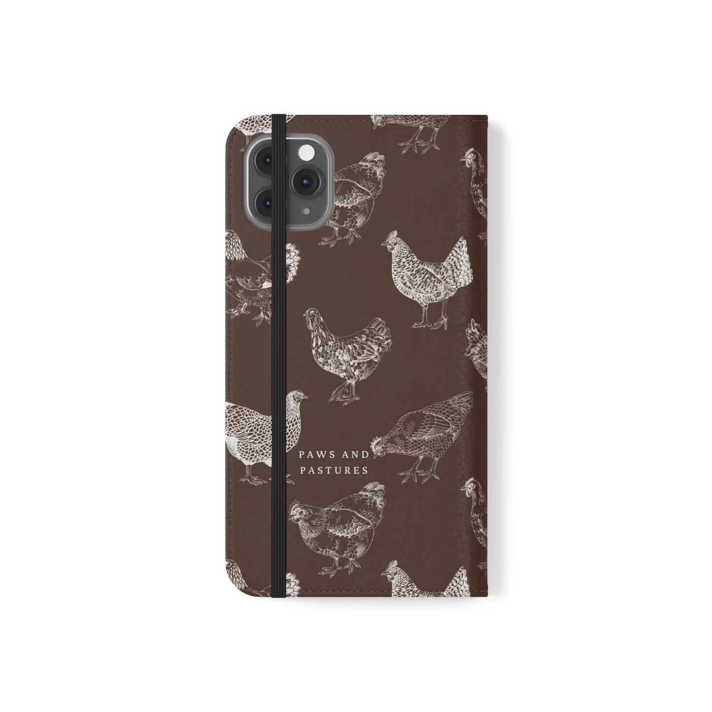 Chicken Pattern Flip Phone Case – Rustic Farmhouse Wallet Cover