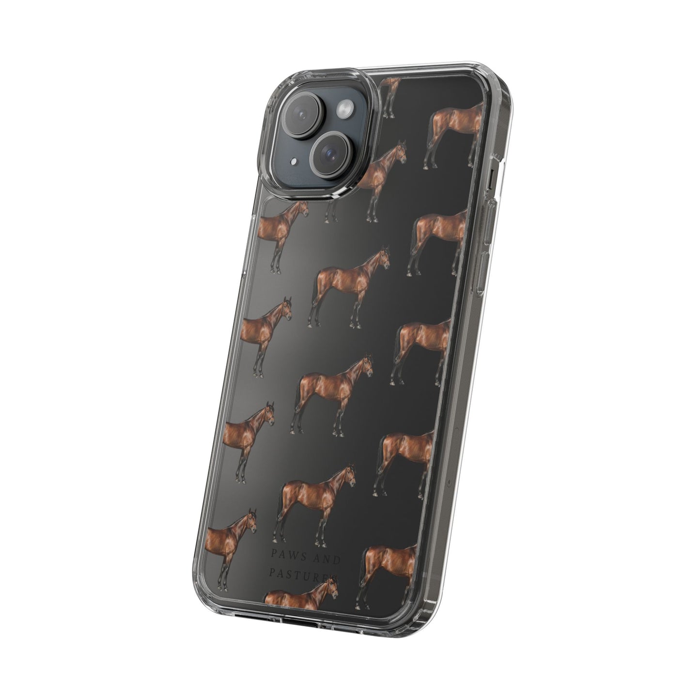 Horse Pattern Clear iPhone Case