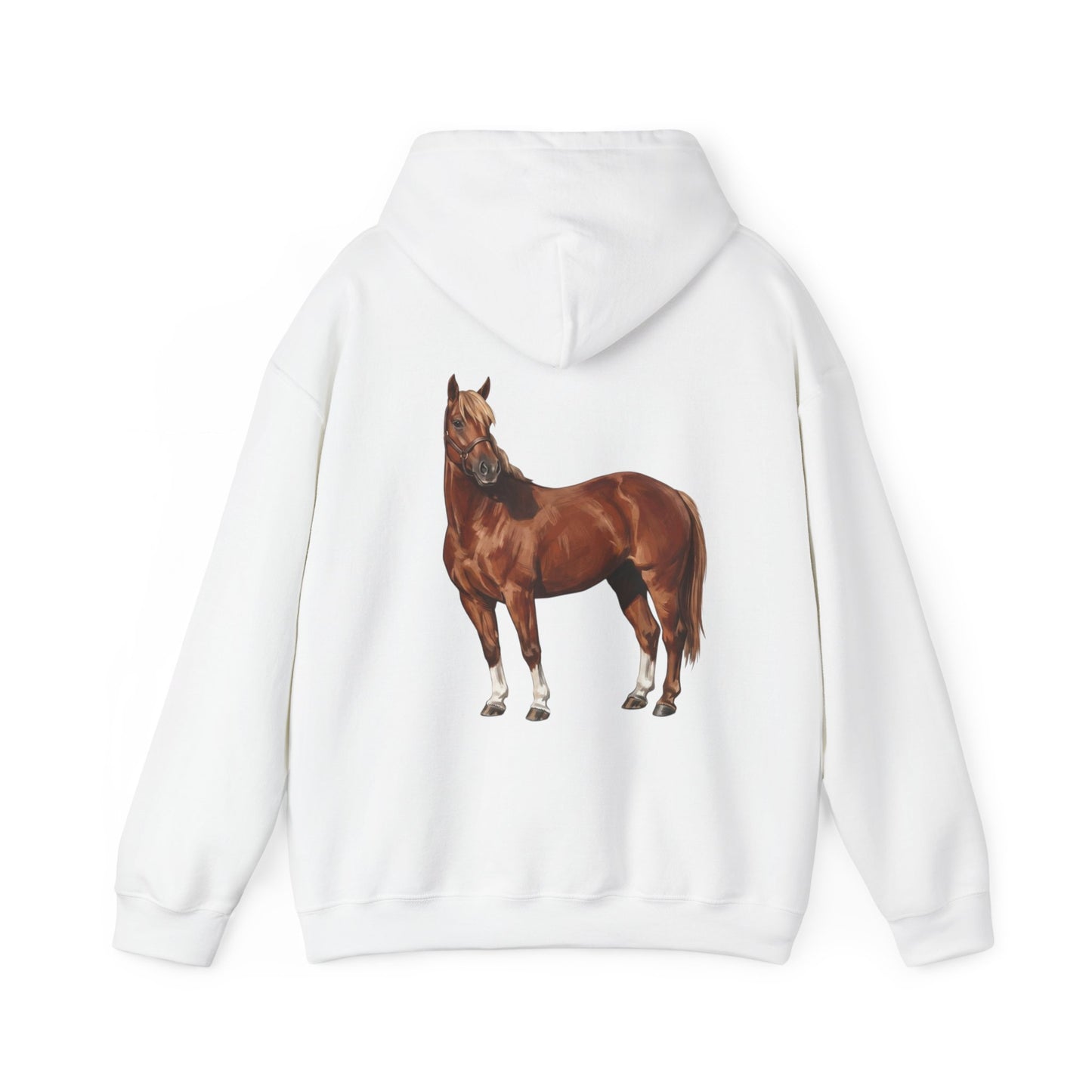Horse Graphic Hoodie – Realistic Chestnut Stallion Back Print