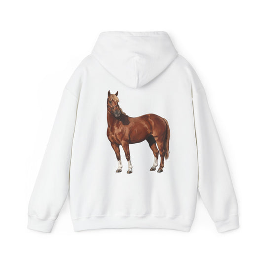 Horse Graphic Hoodie – Realistic Chestnut Stallion Back Print