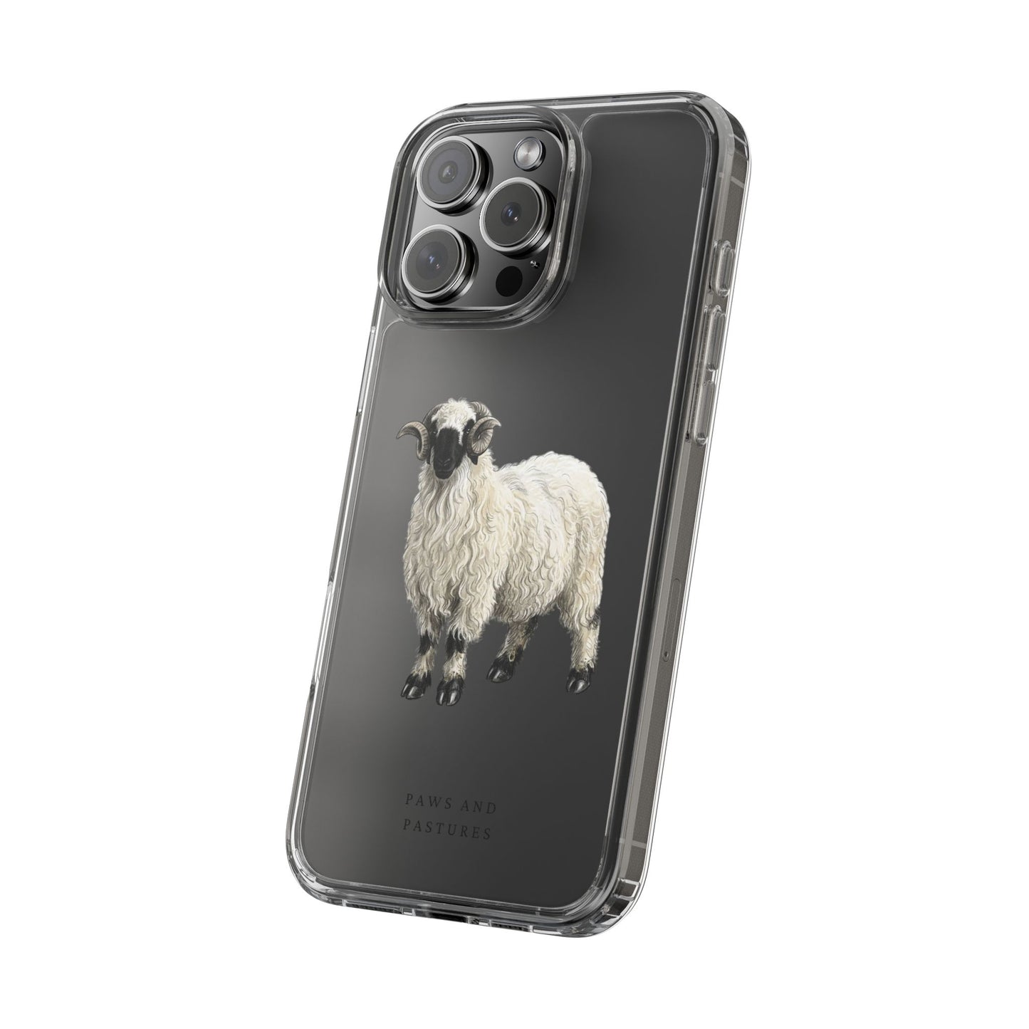Valais Blacknose Clear Phone Case – Sheep Design (Paws & Pastures)