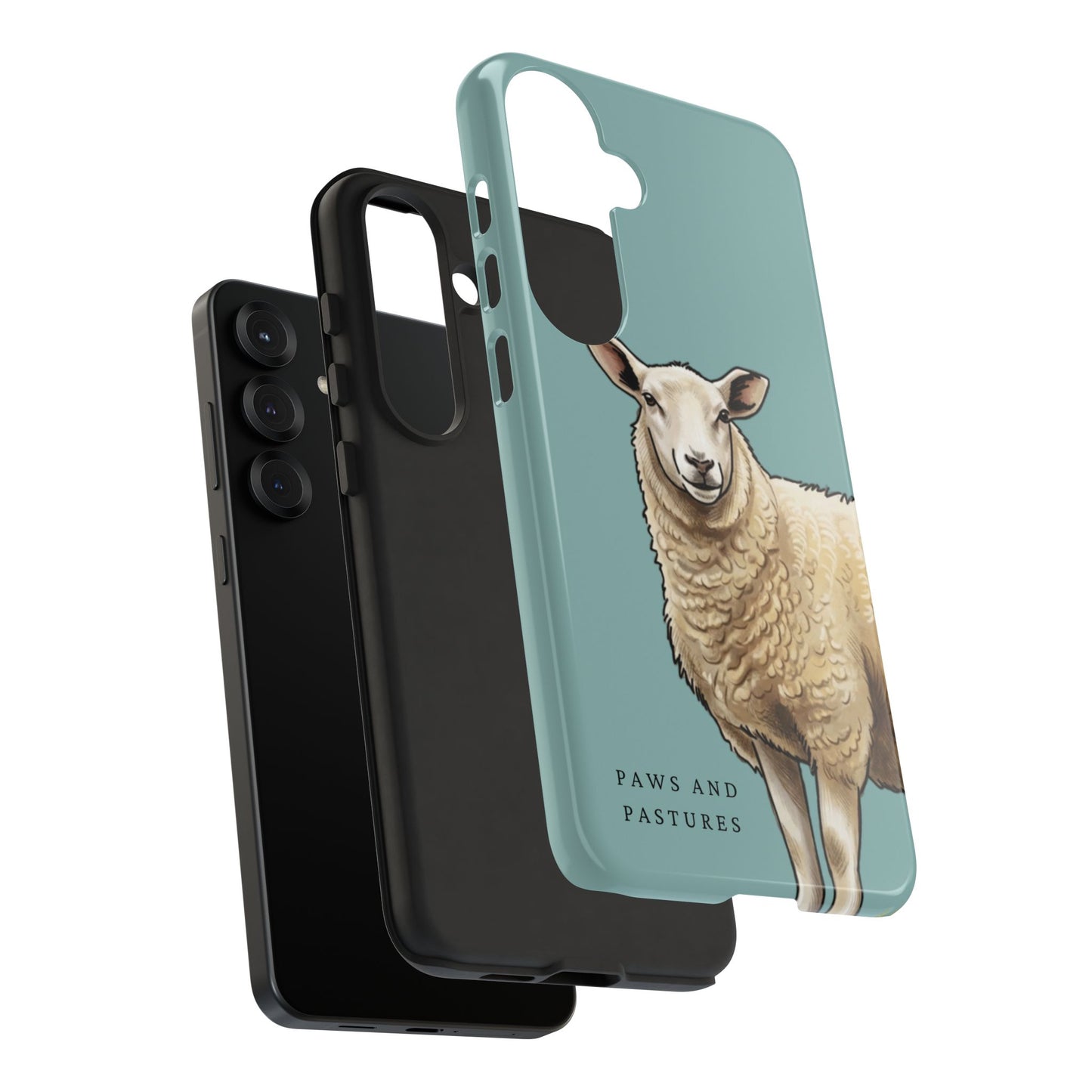 Teal Sheep Illustration Tough Phone Case