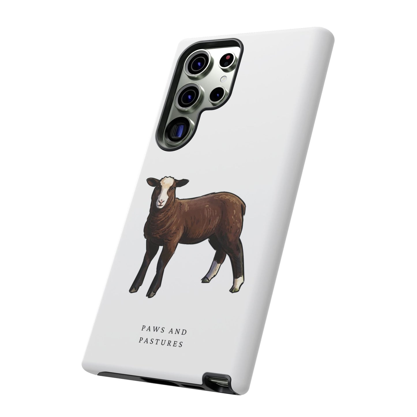 Zwartble Phone Case — Brown Sheep Illustration "Paws and Pastures"