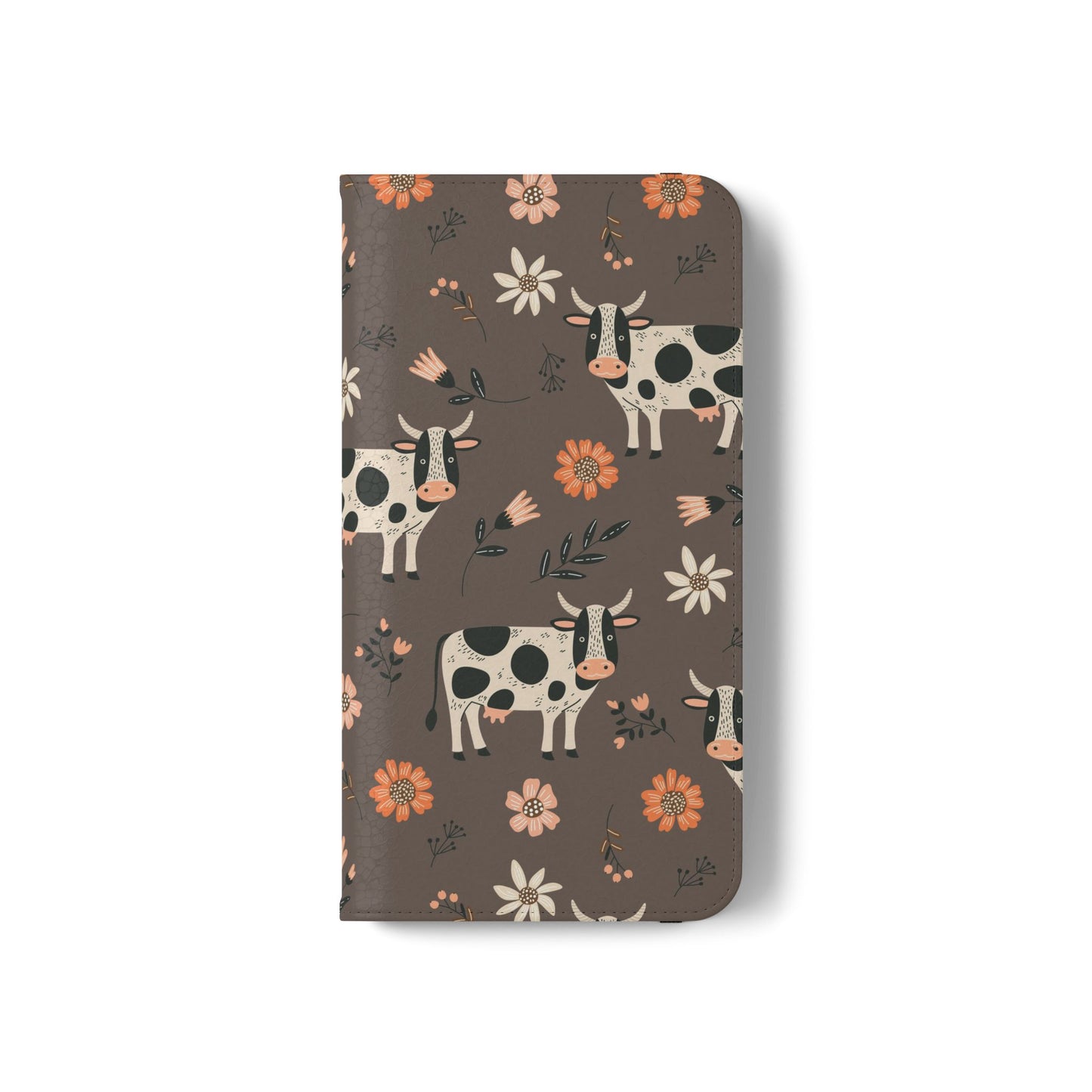 Cow Floral Flip Phone Case – Folklore Farm Pattern Wallet Case