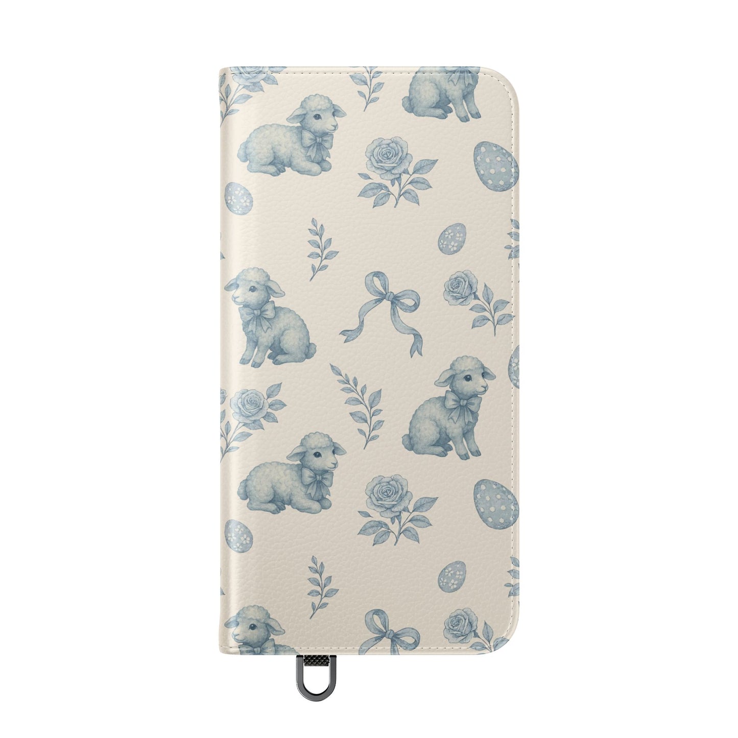 Flip Case — Pastel Blue Easter Lamb Pattern Phone Wallet