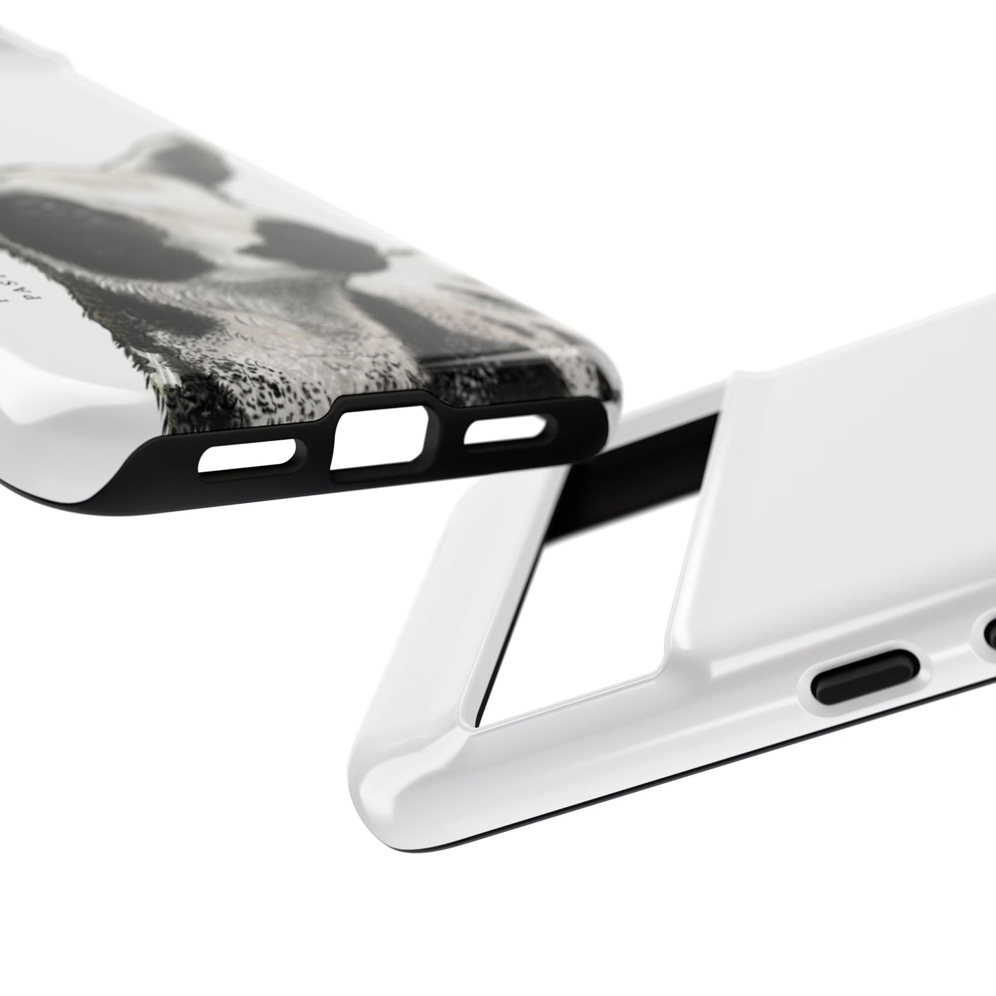 Dutch Spotted Sheep Portrait Phone Case - Black & White Lamb Illustration Protective Cover