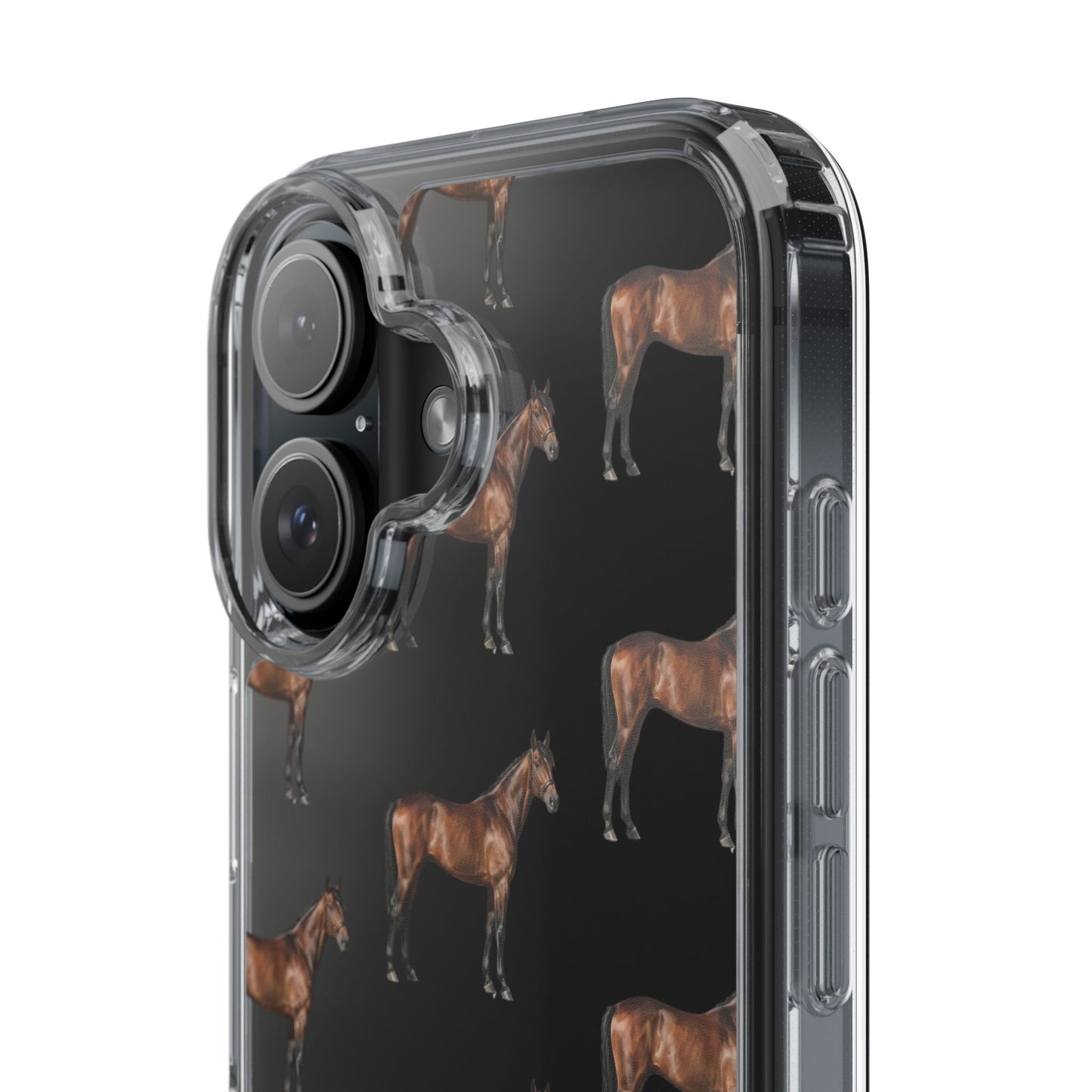 Horse Pattern Clear iPhone Case