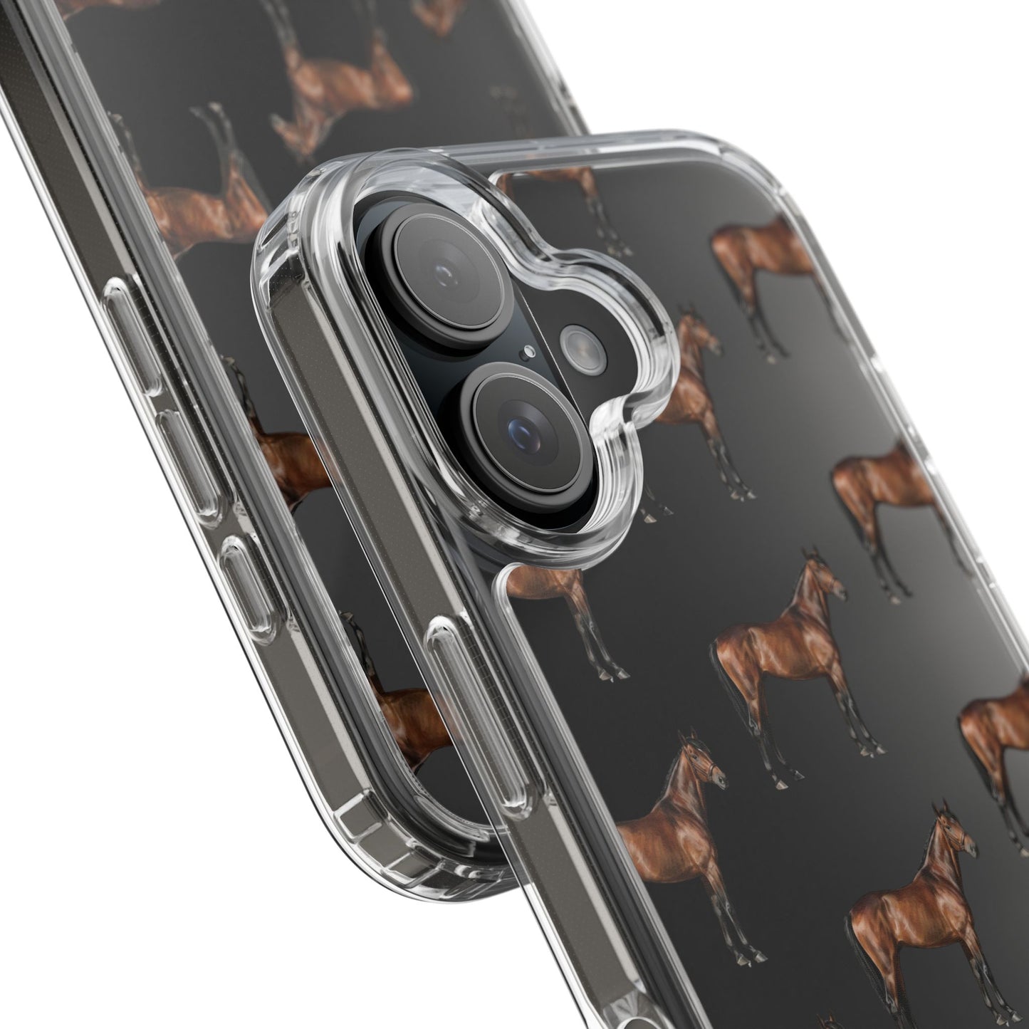 Horse Pattern Clear iPhone Case