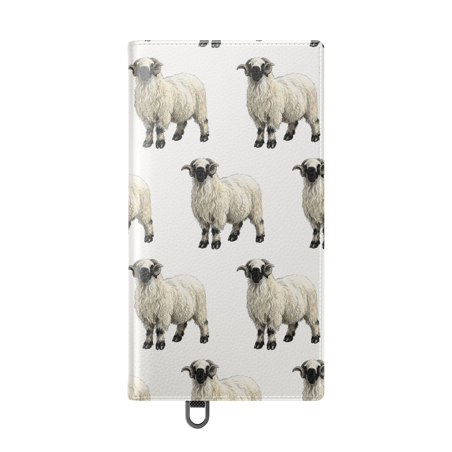 Valais Blacknose Sheep Pattern Flip Phone Case – Cute Farm Animal Wallet Cover