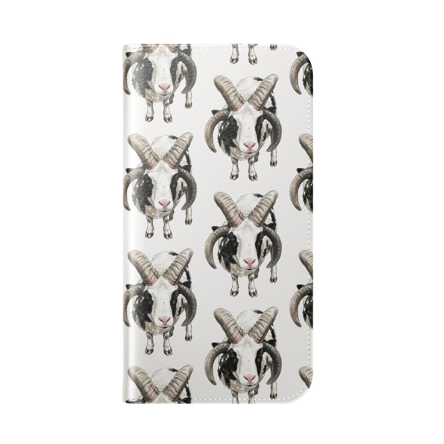 Jacob Sheep Pattern Flip Phone Case — Cute Farm Animal Wallet Cover
