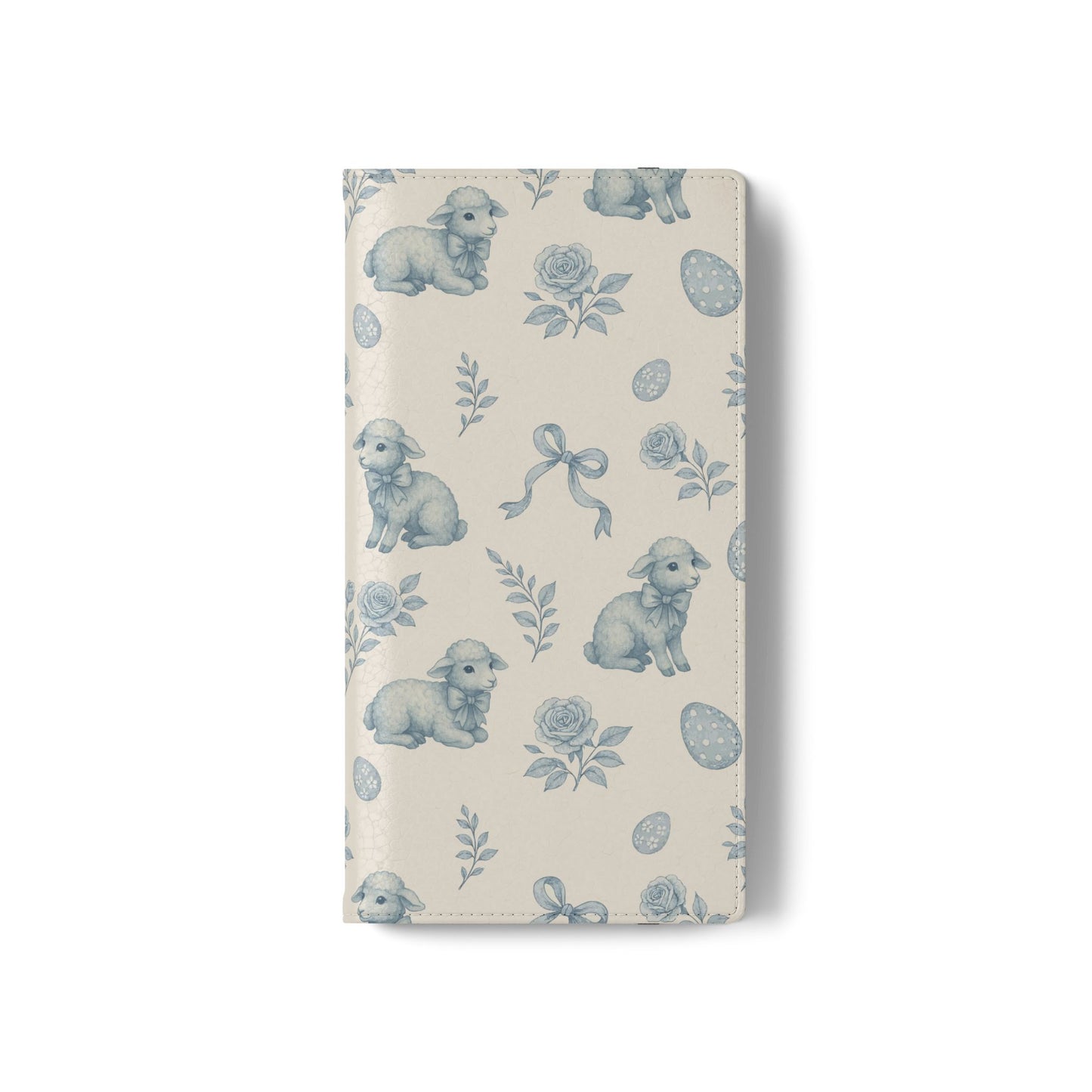 Flip Case — Pastel Blue Easter Lamb Pattern Phone Wallet