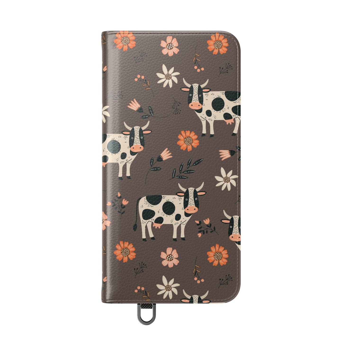 Cow Floral Flip Phone Case – Folklore Farm Pattern Wallet Case