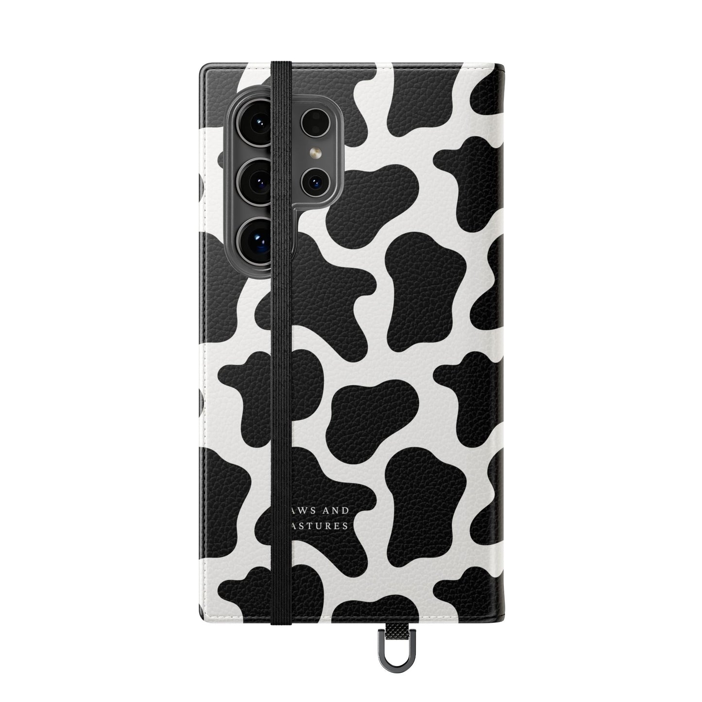 Cow Print Flip Phone Case — Black & White Wallet Flip Case