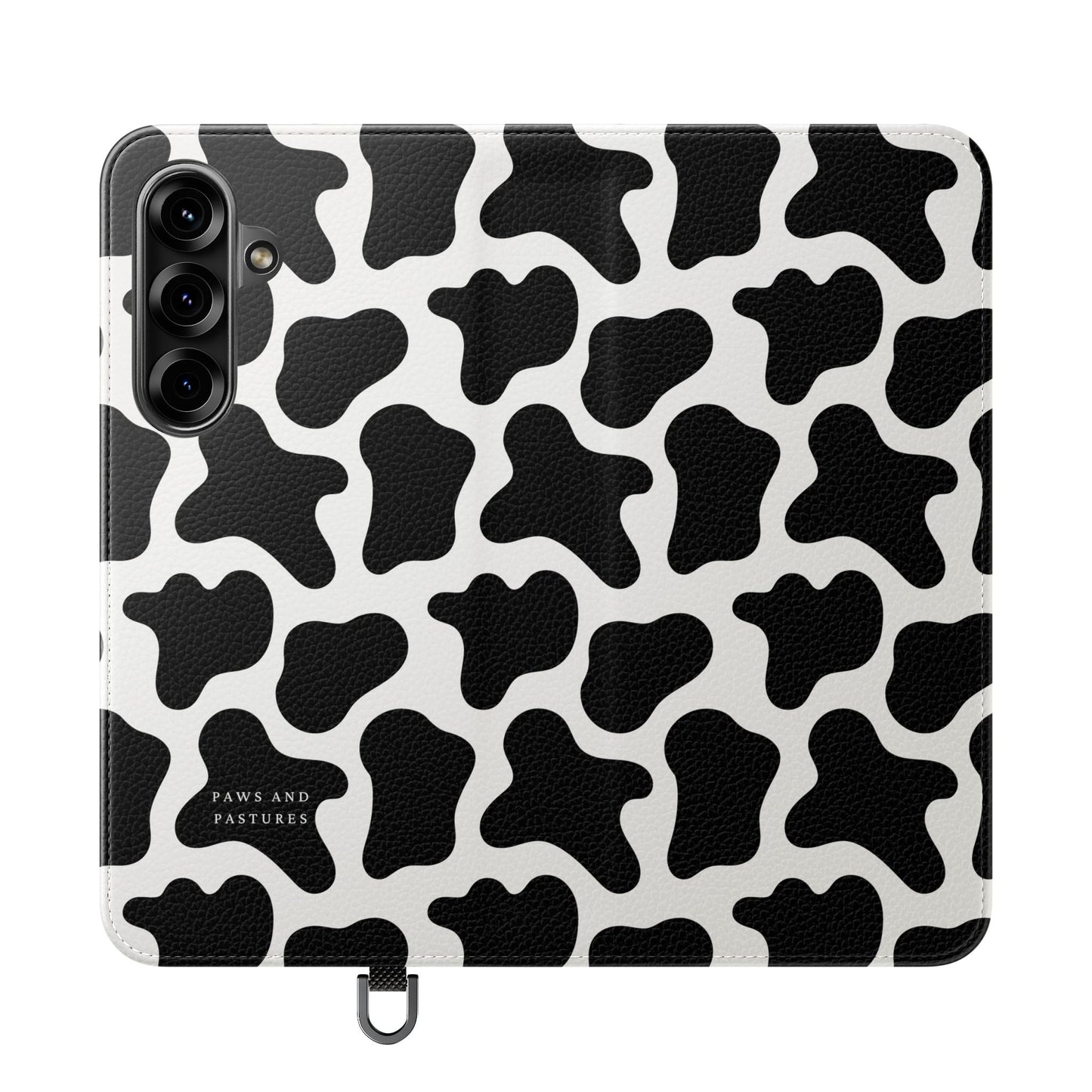 Cow Print Flip Phone Case — Black & White Wallet Flip Case